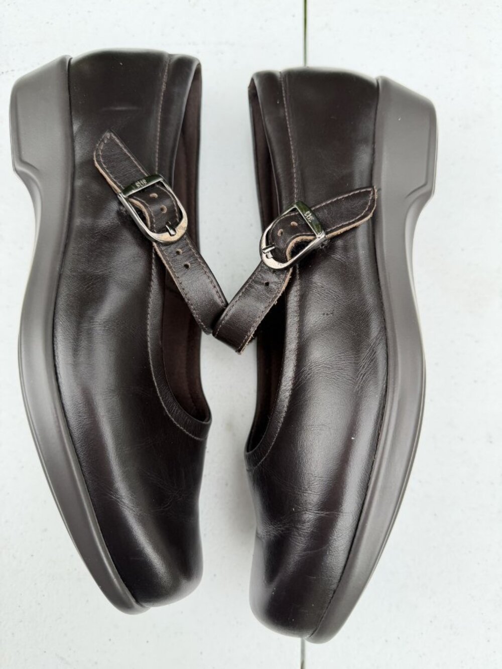 SAS Maria Mary Jane Brown Leather Shoes Women Size 7.5 W